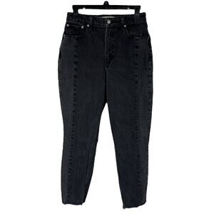 Abercrombie & Fitch SZ 27/4 The Mom Hi-Rise Jeans Curve Love Zip-Fly Black Wash